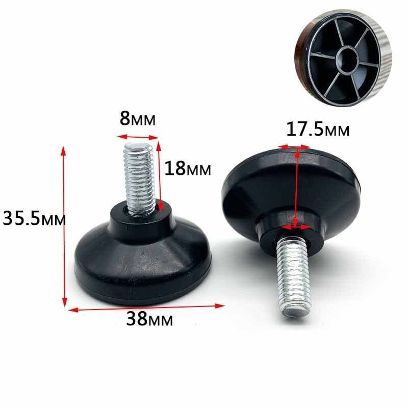 Lever Screw Round Bottom – MS + PVC Adjustable Furniture Leveler