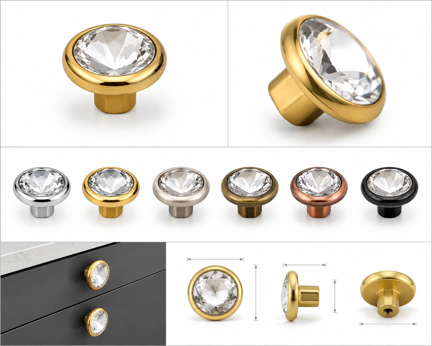 Daimond Faceted Designer Cabinet Knob