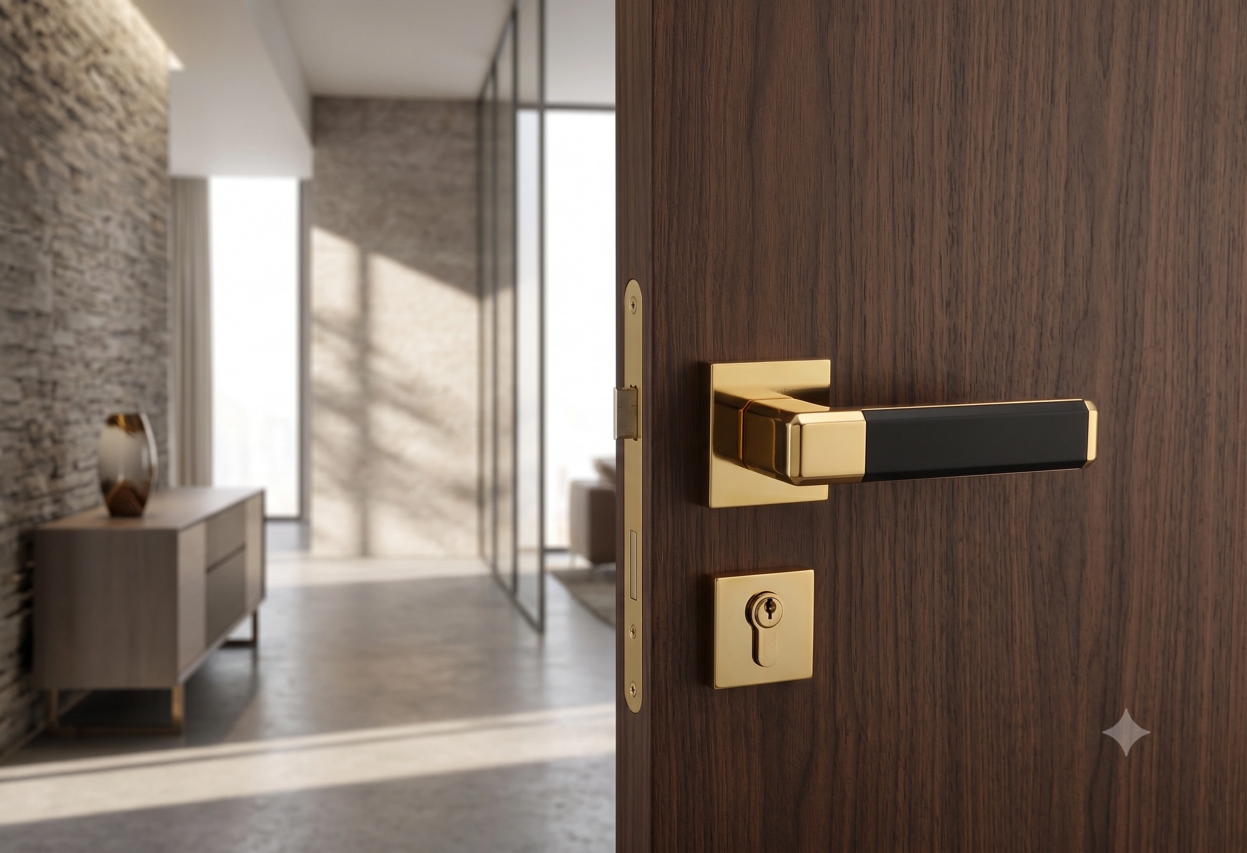 Premium Geometric Bar Mortise Lever Handle - Model 1004
