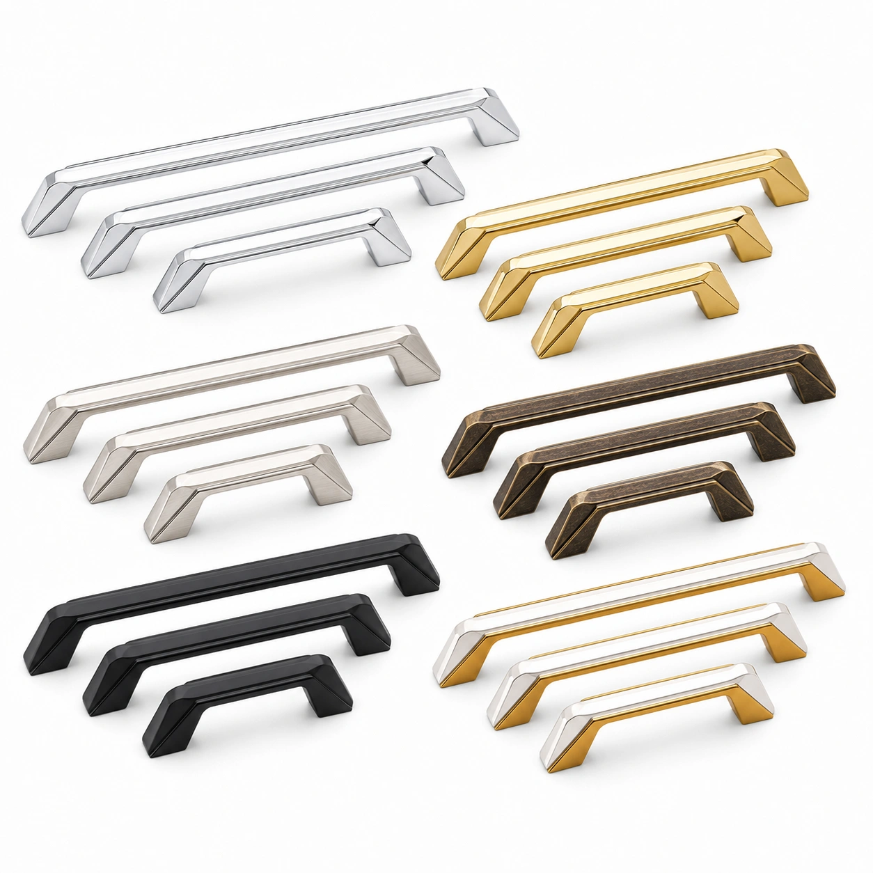 ST-207 Faceted Dual-Tone Cabinet Pull Handle