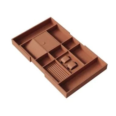 Retractable Jewellery Box – Adjustable 600–900 MM – Mocha Leather
