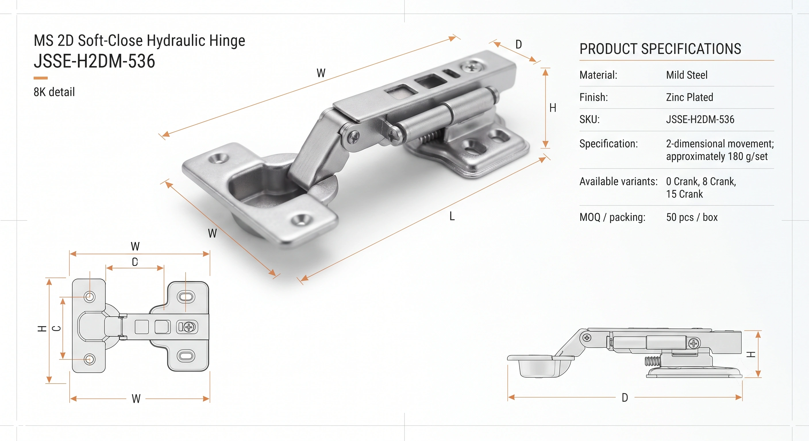 MS 2D Soft-Close Hydraulic Hinge image 5
