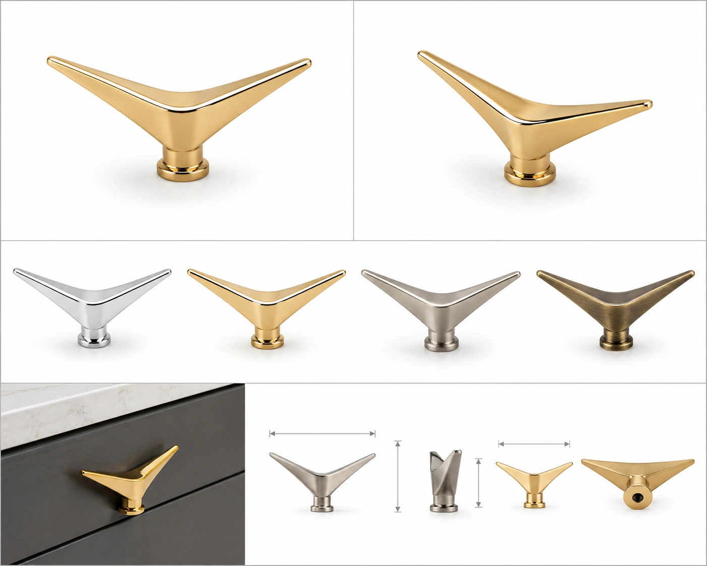V-Knob Designer Furniture Knob