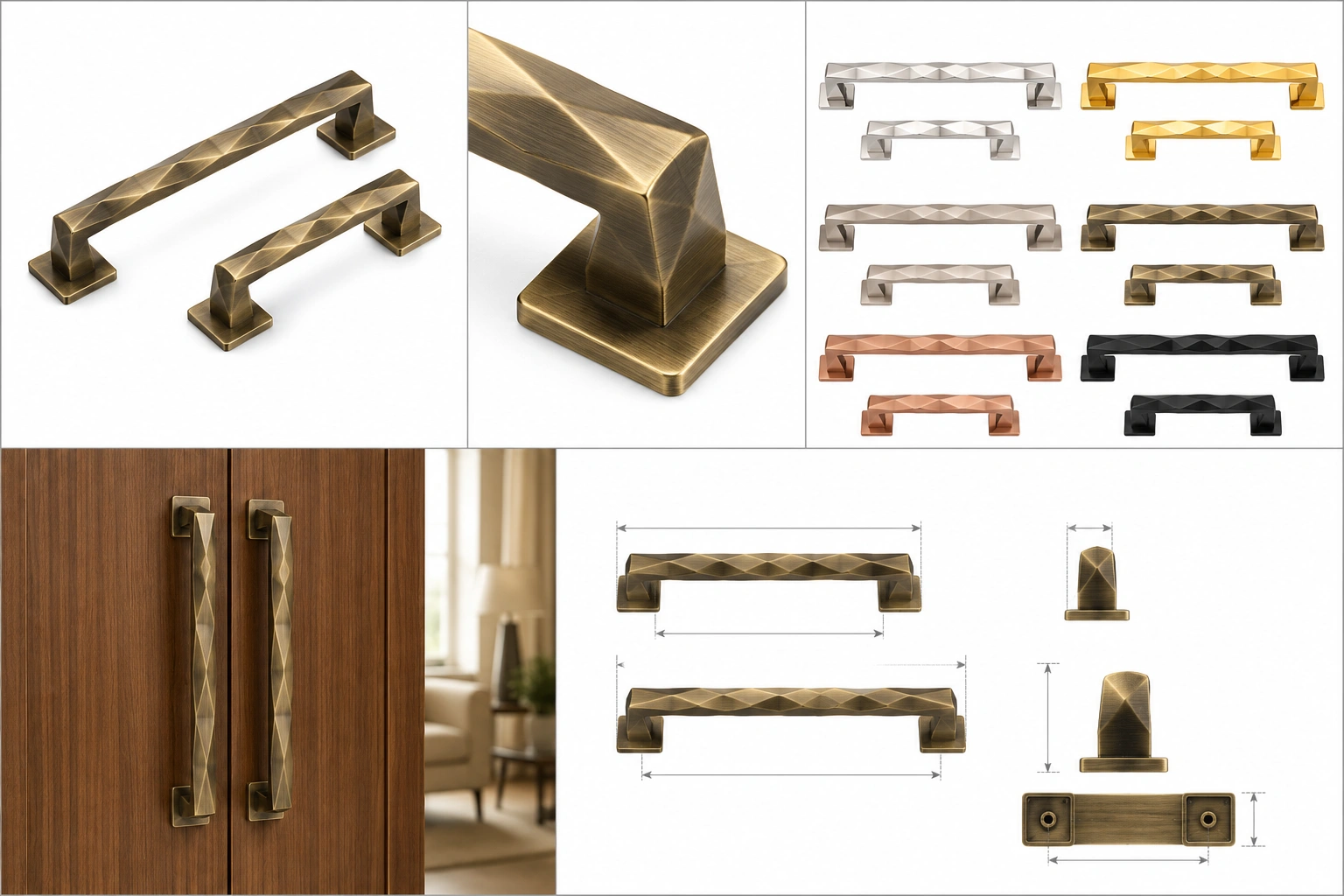 Daimond 200/300 mm Decorative Door Pull Handle