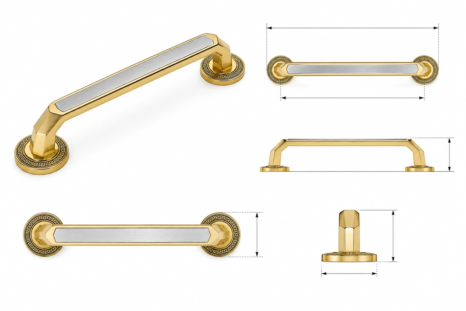 ZH-230 Medallion-End Designer Cabinet Pull Handle image 3