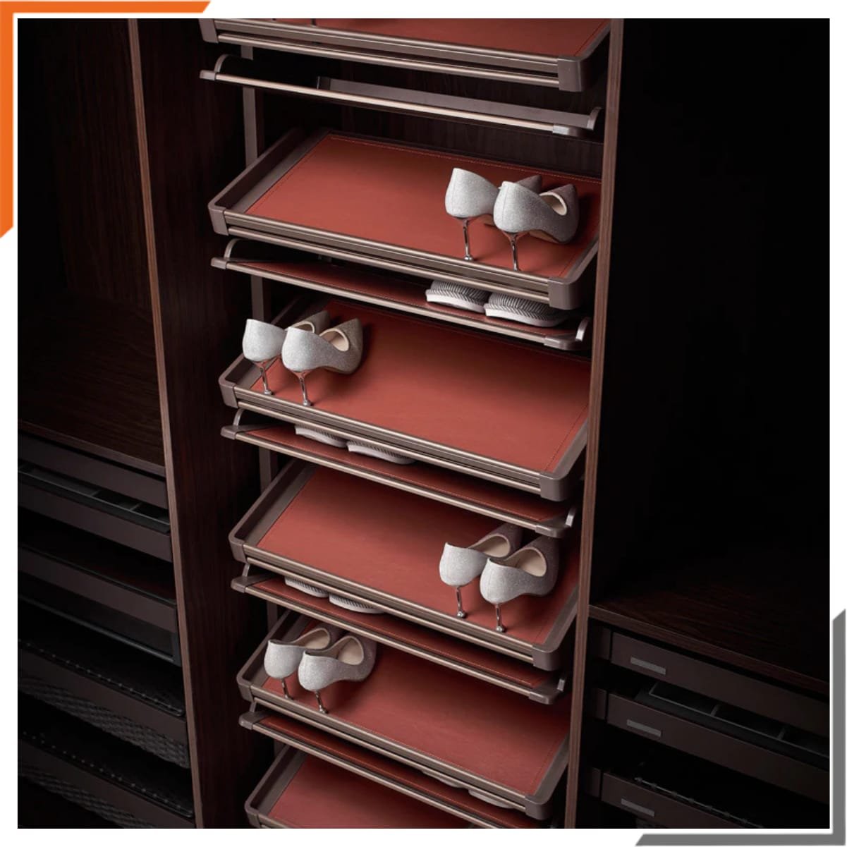 360 Degree Rotating Shoe Rack – 12 Layer – Mocha