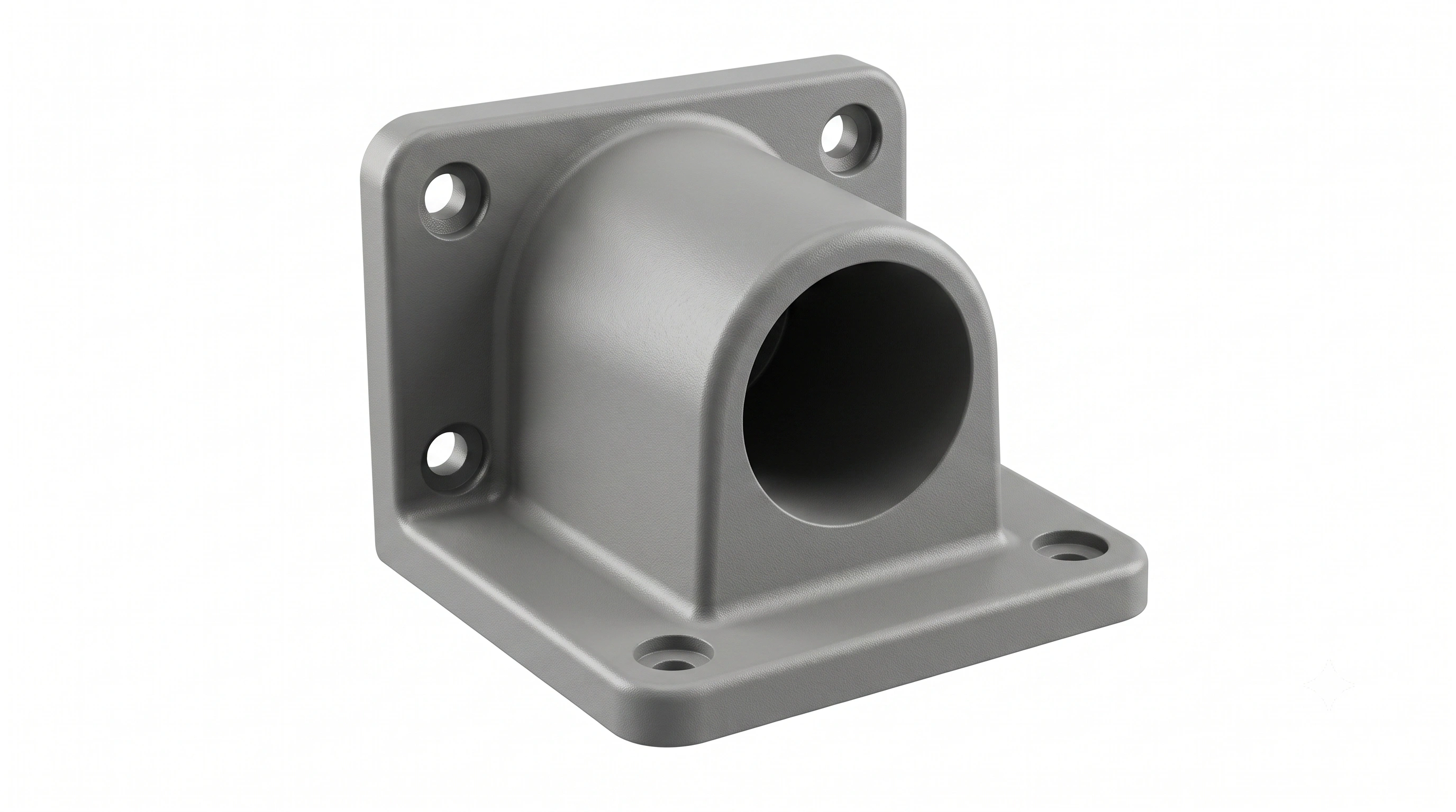 Grey Plastic Wardrobe Pipe Support Bracket – 4 Hole