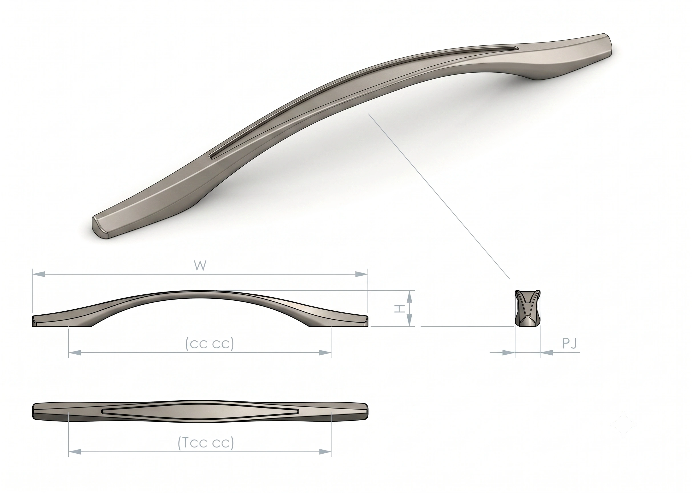 JIP Sticker Decorative Inlay Cabinet Pull Handle image 4
