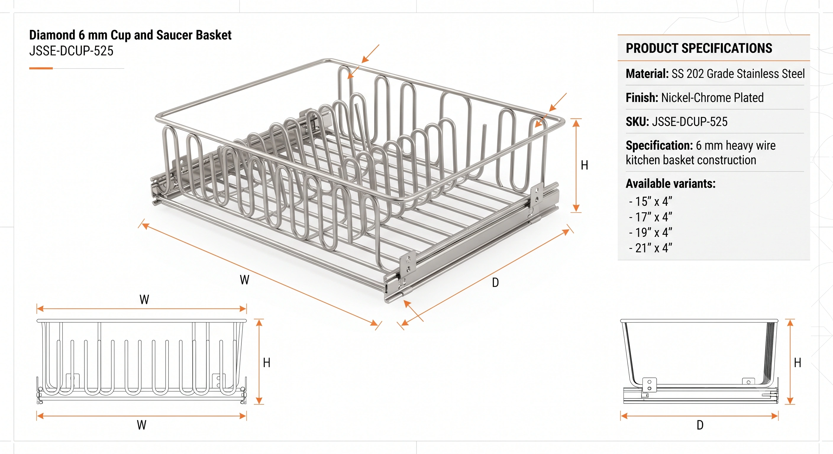 Diamond 6 mm Plate Basket