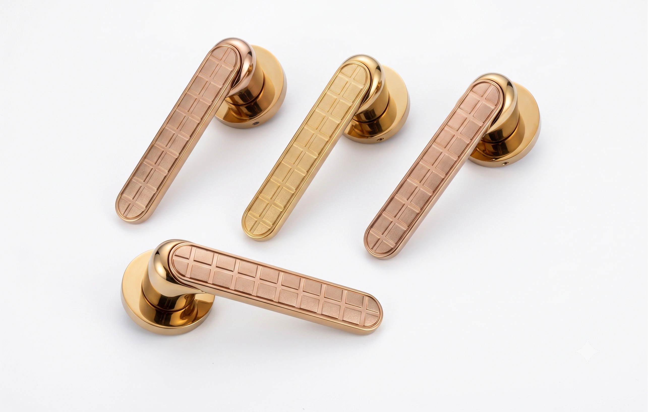 Premium Grid Inlay Mortise Lever Handle - Model 1007 image 5