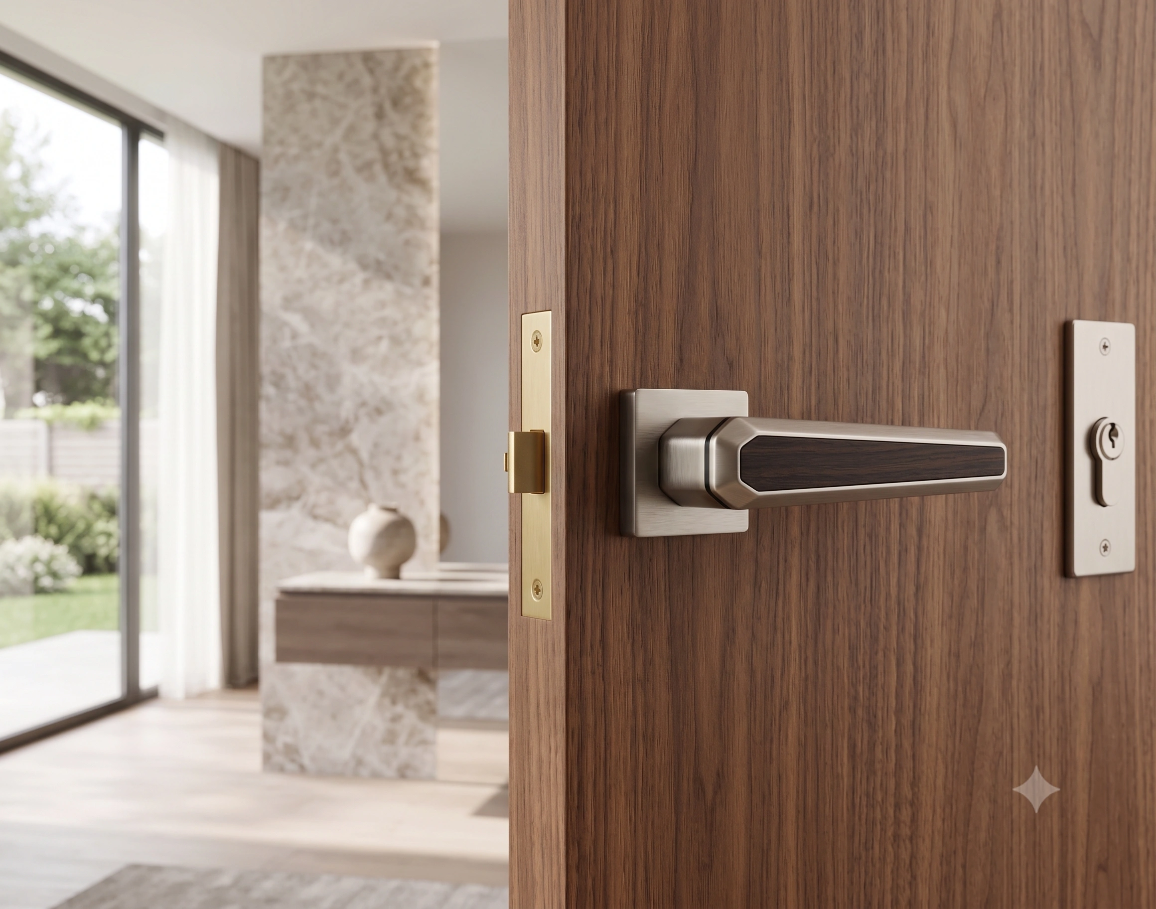 JSSE Elite Faceted Timber-Inlay Mortise Lever Handle image 4
